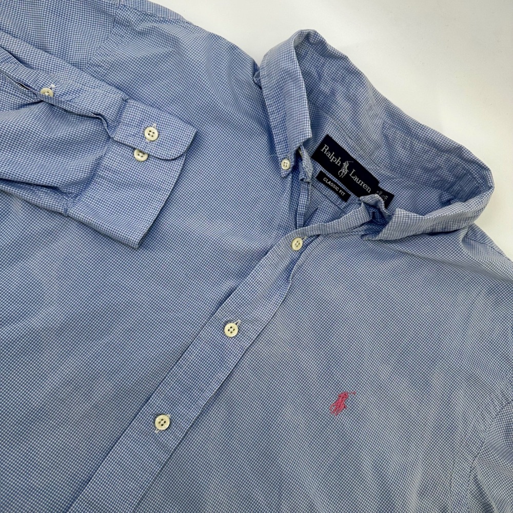Ralph Lauren Mens Classic Fit Long Sleeve Button‎ Down Shirt Pink Pony